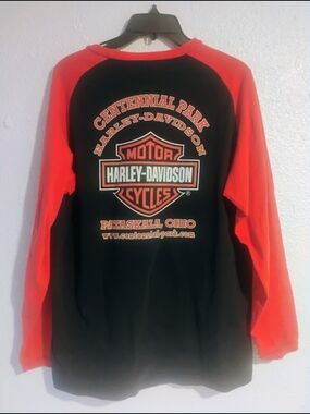 Harley-Davidson Centennial Park Raglan Vtg Retired Large Streetwear Y2K Biker